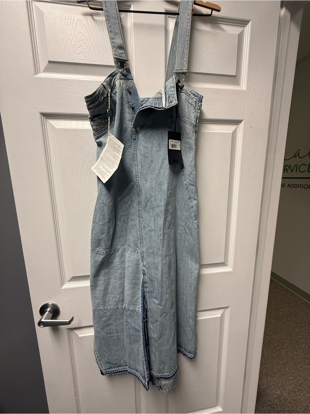 Diesel Light Wash Denim Overall Maxi Dress - Picture 2 of 11